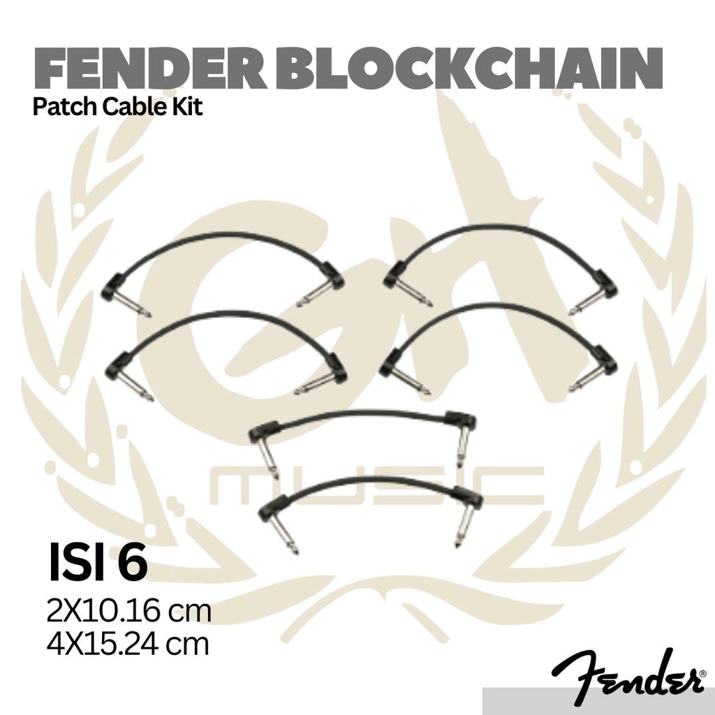 Fender Blockchain Patch Cable Kit Pack, Extra Small, Black | Kabel Efek Set