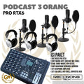 RECORDING TECH PRO RTX6 PLUS MAONO A03T, PAKET PODCAST 3 ORANG KOMPLIT