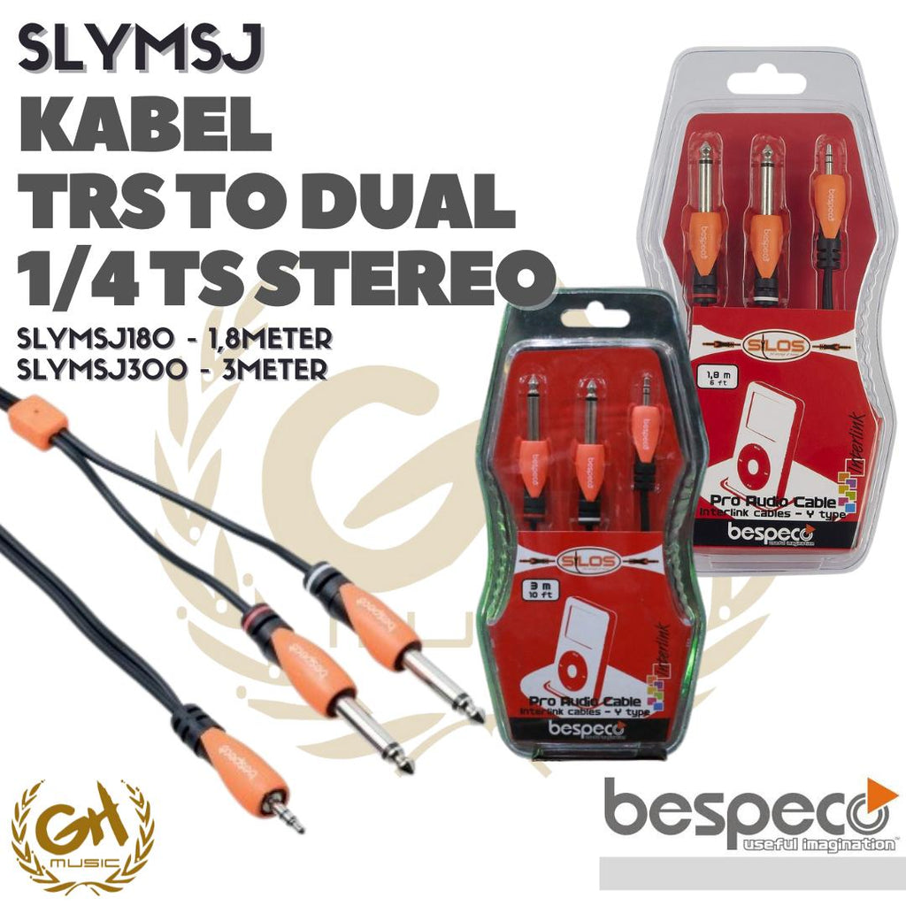 Kabel Bespeco SLYMSJ Silos Series 3,5mm TRS to Dual 1/4 TS Stereo