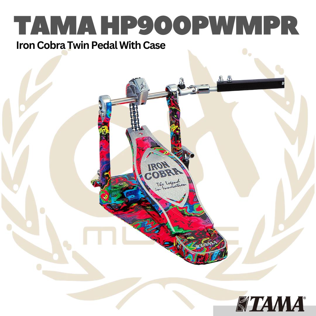 TAMA HP900PWMPR Limited Iron Cobra 900 Marble Psycedelic Rainbow Power Glide Twin Pedal w/Case - Double Pedam Drum HP900