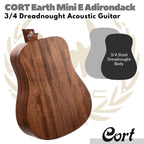 CORT Earth Mini E Adirondack Acoustic Electric Guitar | Gitar Akustik