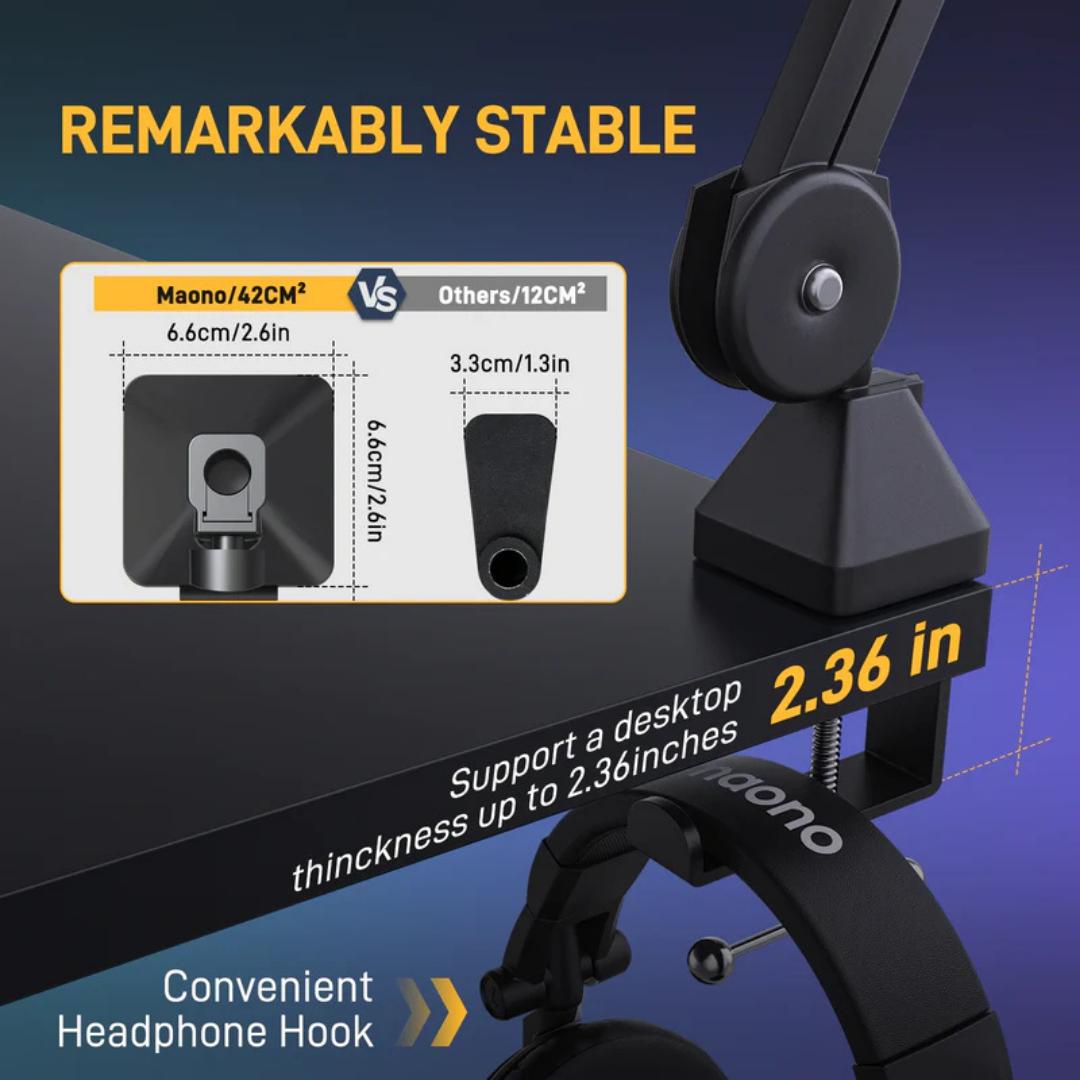 Maono BA37 Microphone Boom Arm Stand - Stand Mic Jepit Meja