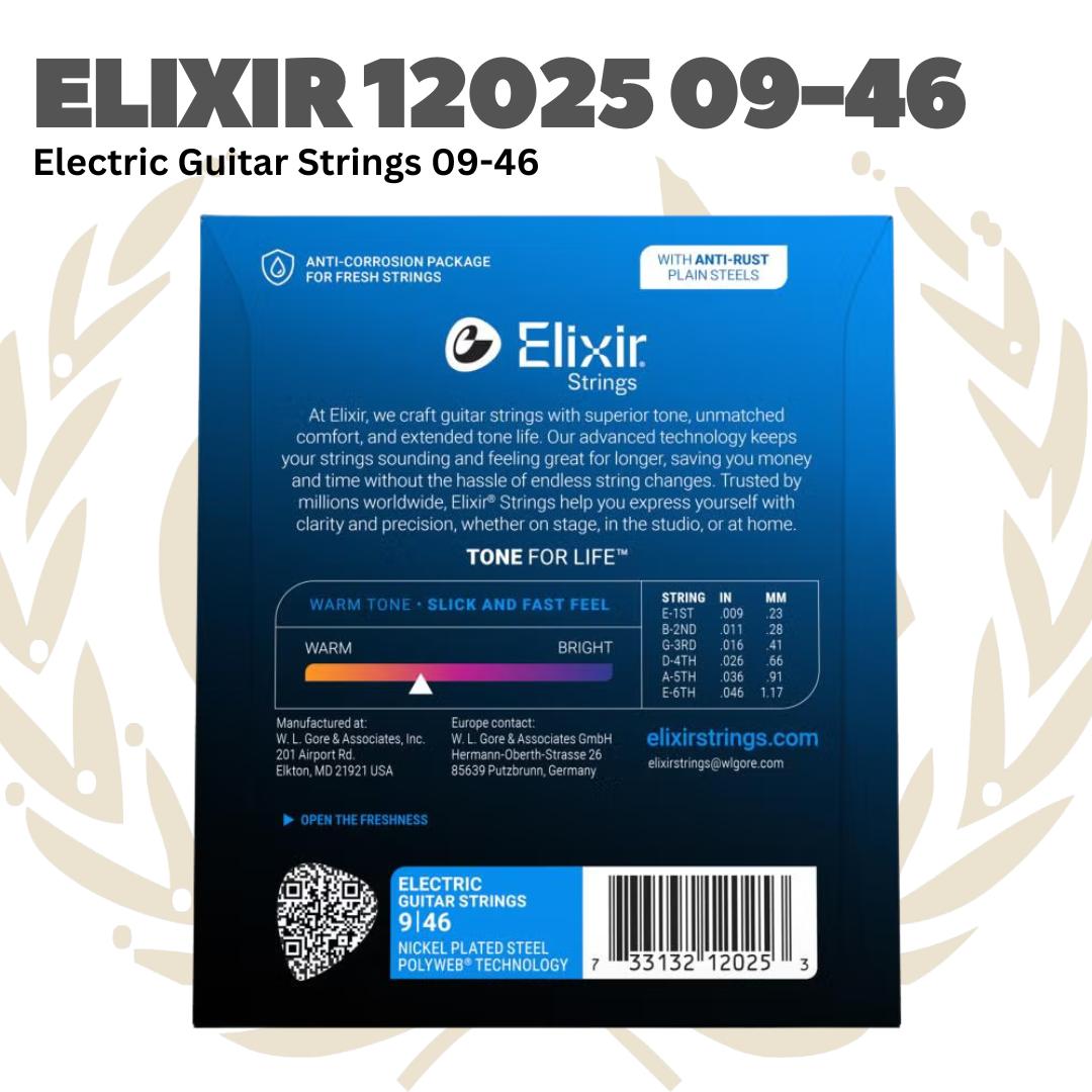 ELIXIR 12025 Polyweb Custom Light Electric Guitar Strings 09-46 Senar