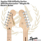 Squier FSR Affinity Series HSS Stratocaster Electric Guitar, Maple FB, Black - Gitar Listrik