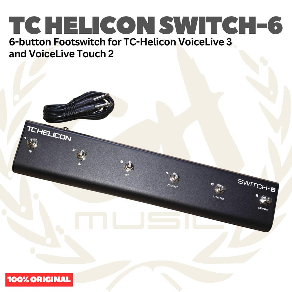 TC Helicon SWITCH-6 Footswitch Accessory Pedal for Expanded Effects Audio Control