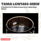 TAMA LGW1465-MBW 6.5x14inch SLP G-Walnut Snare Drum, Matte Black Walnut - Senar Drum