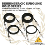 Behringer GIC 1/4 inch TS Male Instrument Cable - Jek Kabel Instrument