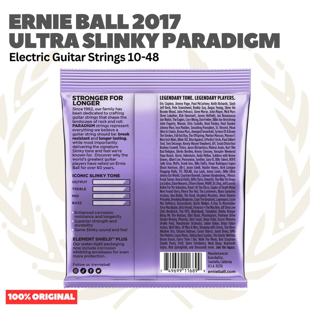 Ernie Ball 2017 10-48 Ultra Slinky Paradigm Electric Guitar Strings - Senar Gitar Listrik