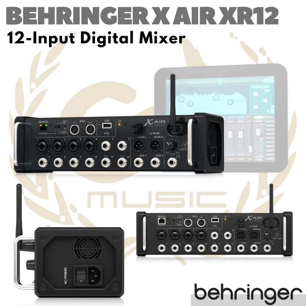 BEHRINGER X AIR XR12 - 12 Input Digital Mixer w/ Midas Preamps | XR 12