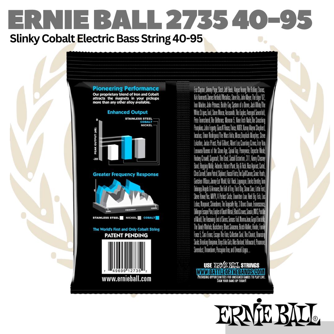 Ernie Ball 2735 Extra Slinky Cobalt Electric Bass Strings, 40-95