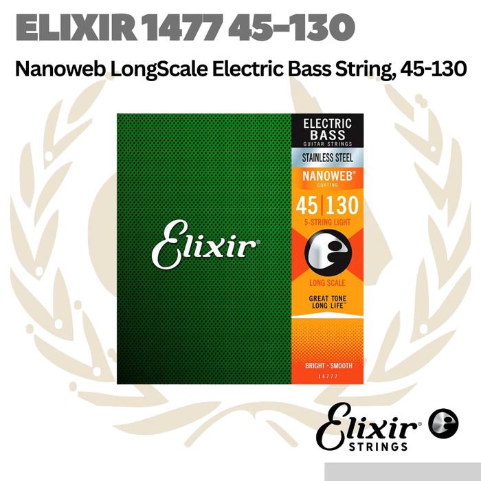 Elixir 14777 Nanoweb B Long Scale Stainless Steel 5-String 45-130