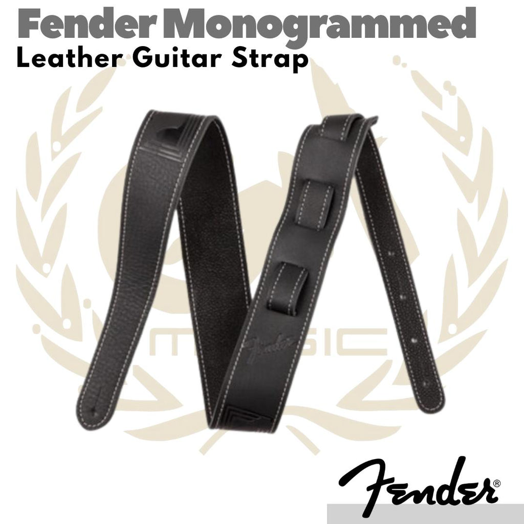 Fender Monogrammed Leather Guitar Strap | Selempang Gitar Kulit