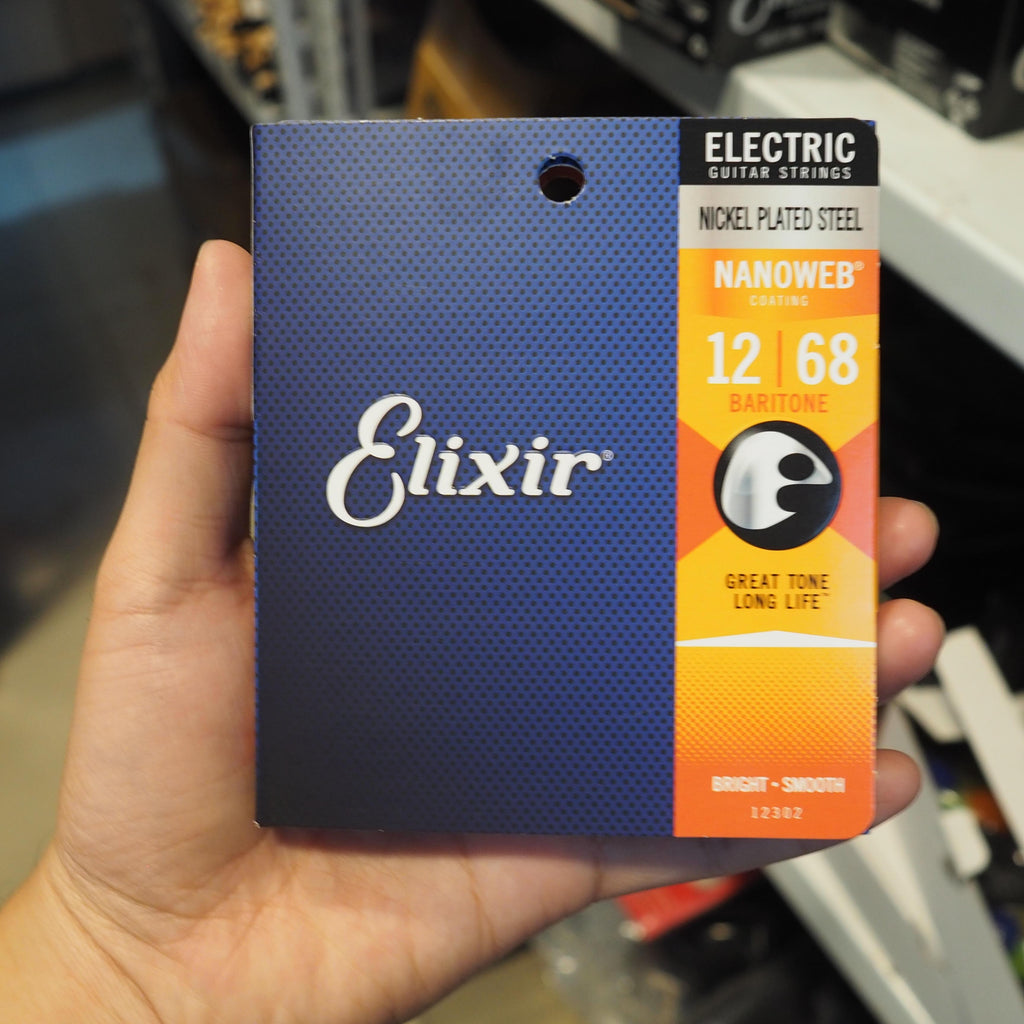 Elixir 12302 12-68 Nanoweb Baritone Electric Guitar Strings