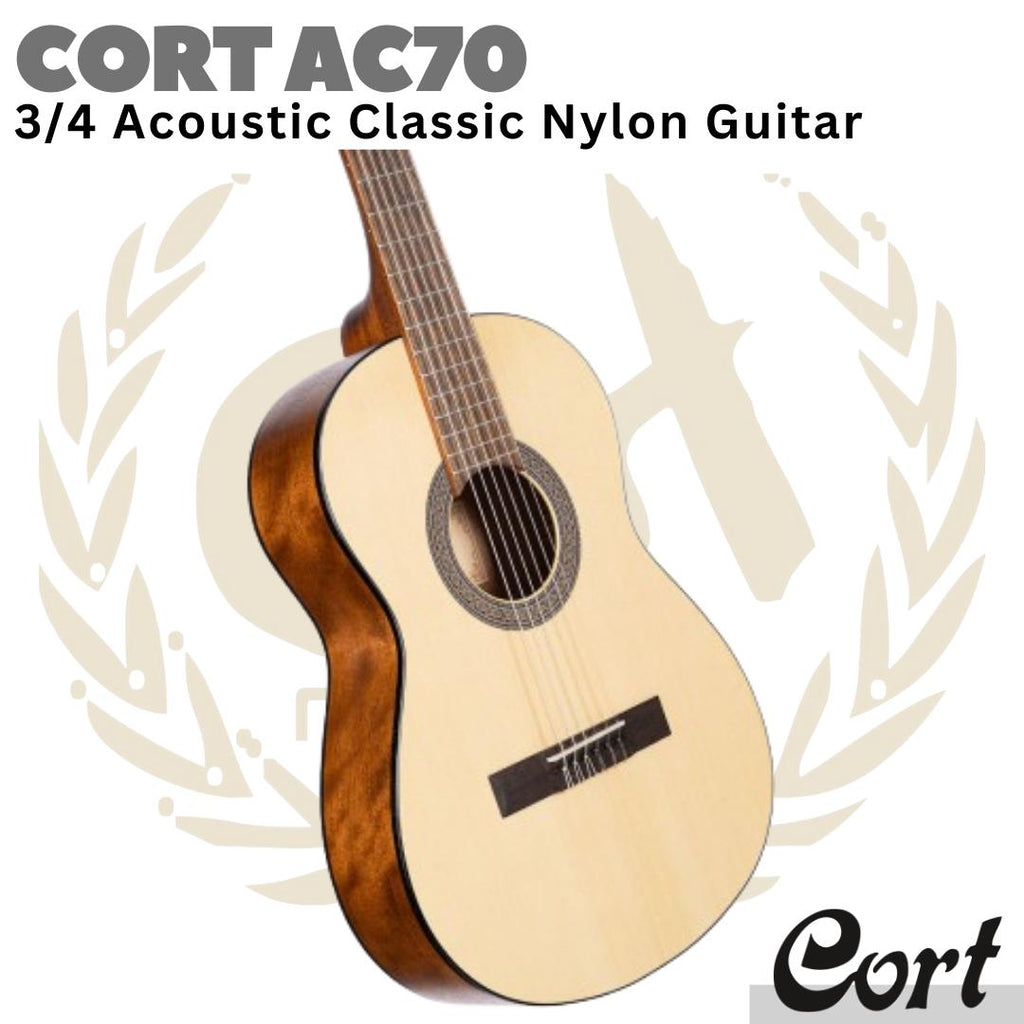 CORT AC70 3/4 Junior Acoustic Classic Nylon Guitar - Gitar Nilon Mini