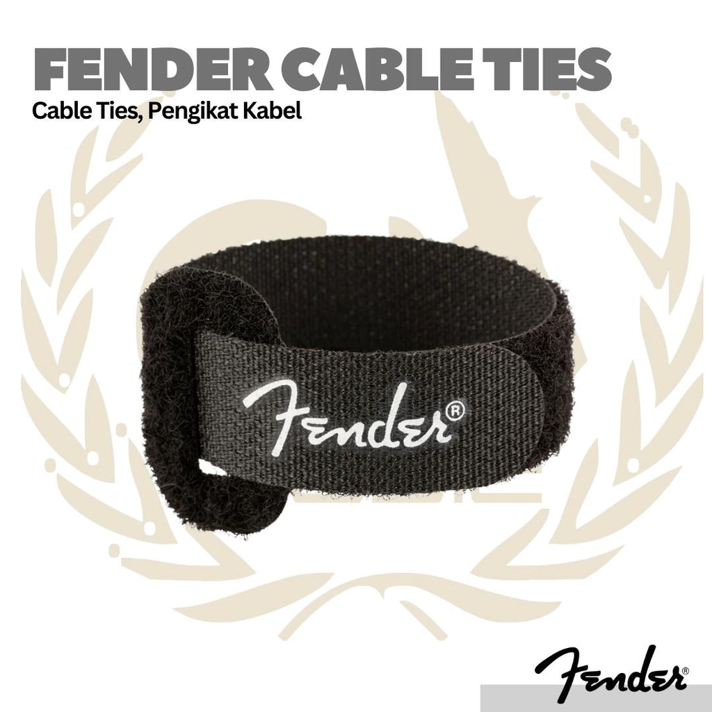 Fender Cable Ties, 2-pack, Black and Brown, 7inch - Pengikat Kabel