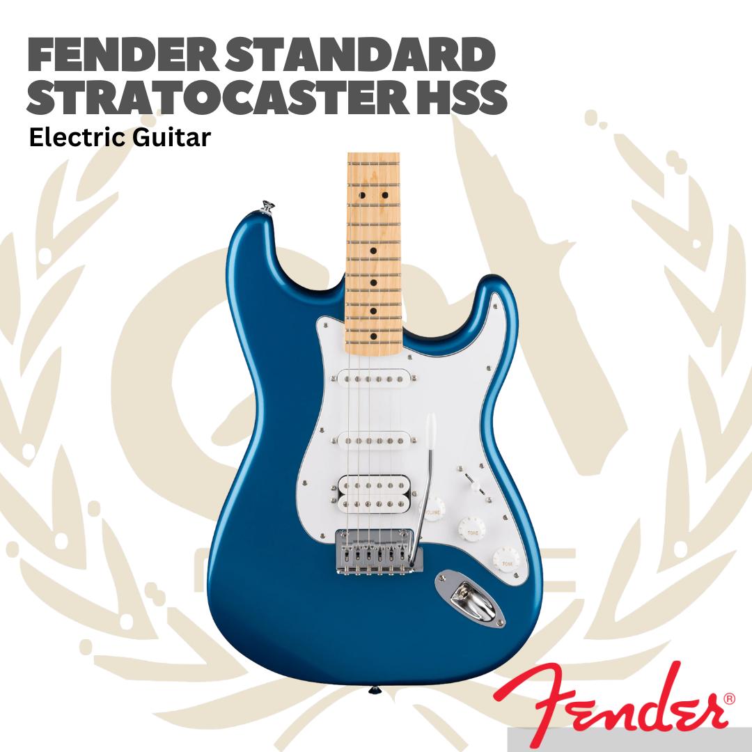 Fender Standart Stratocaster HSS Electric Guitar Maple FB, Aqua Marine Metallic - Gitar Elektrik