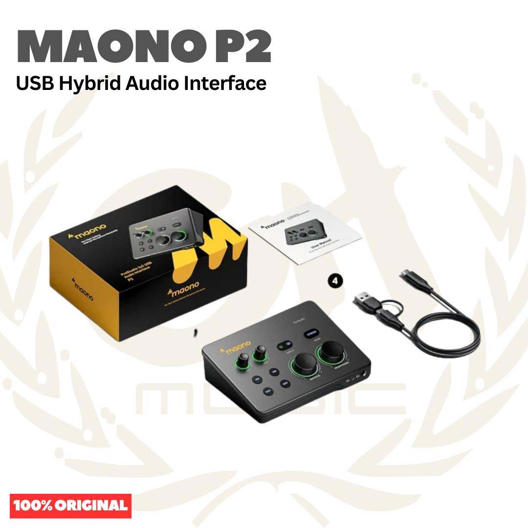 MAONO P2 USB Hybrid Audio Interface For Music Production, Content Creation, Podcasting, Streaming - Soundcard