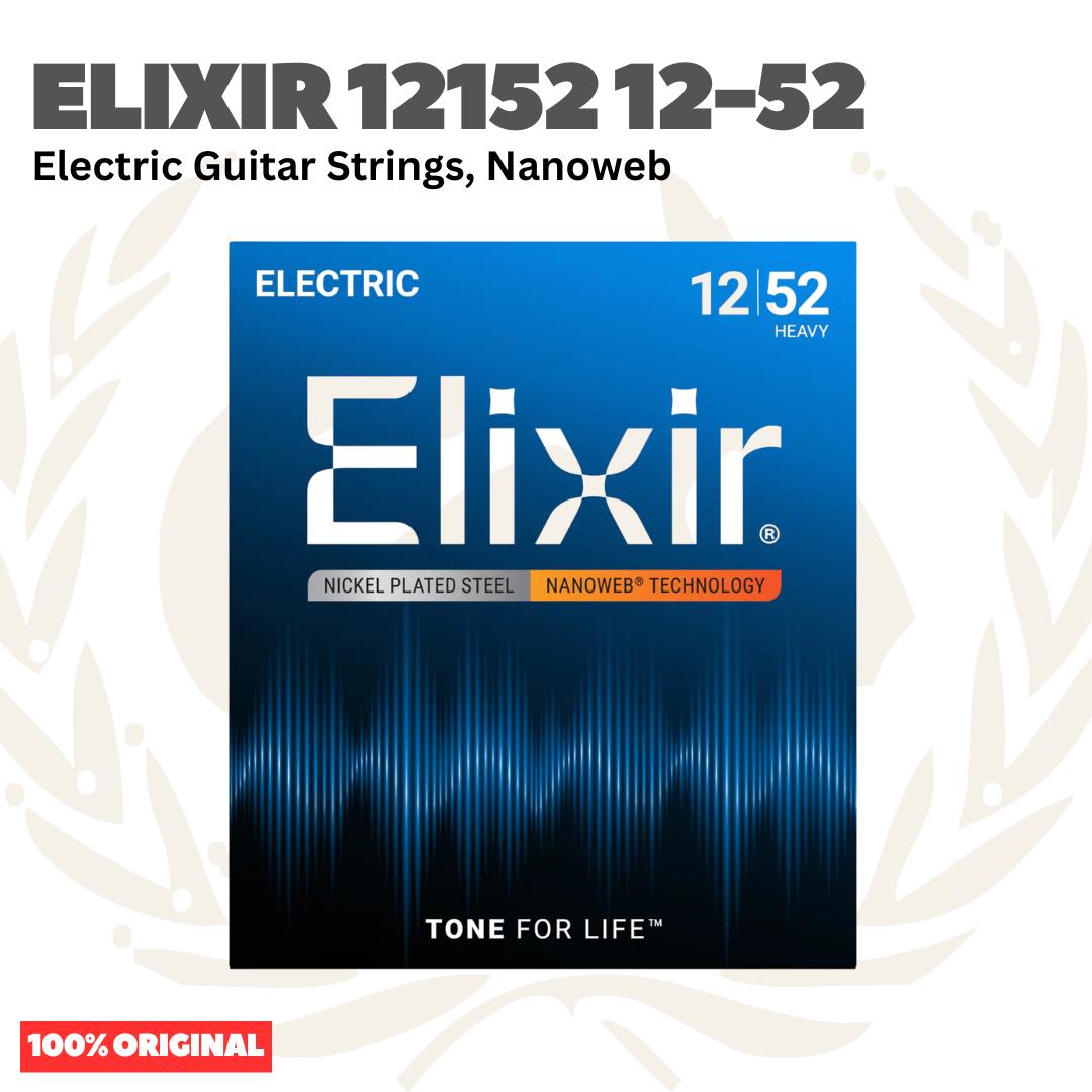 Elixir 12152 Nanoweb Heavy Electric Guitar Strings 12-52 - Senar Gitar Listrik