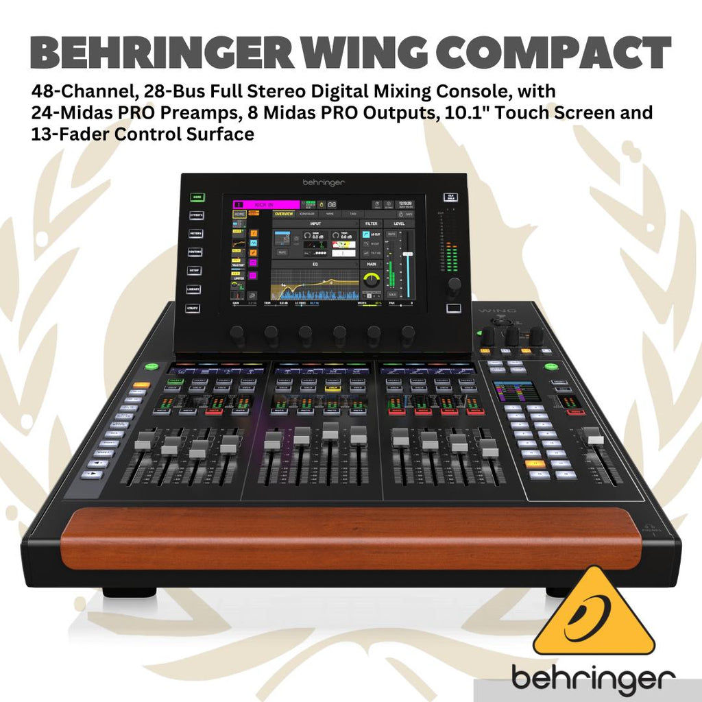 Behringer Wing Compact 48 Channel Full Stereo Digital Audio Mixer - 28 Bus Full Stereo Digital Mixing Console 13 Fader Control Surface Touch Screen