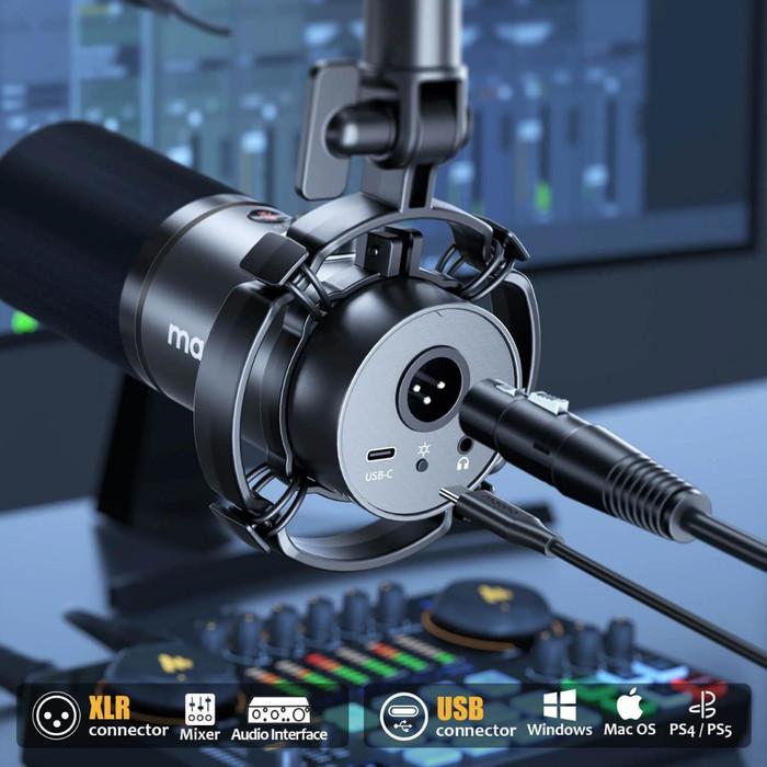 MAONO PD200X USB / XLR Dynamic Microphone | Gaming Podcast PD200 RGB