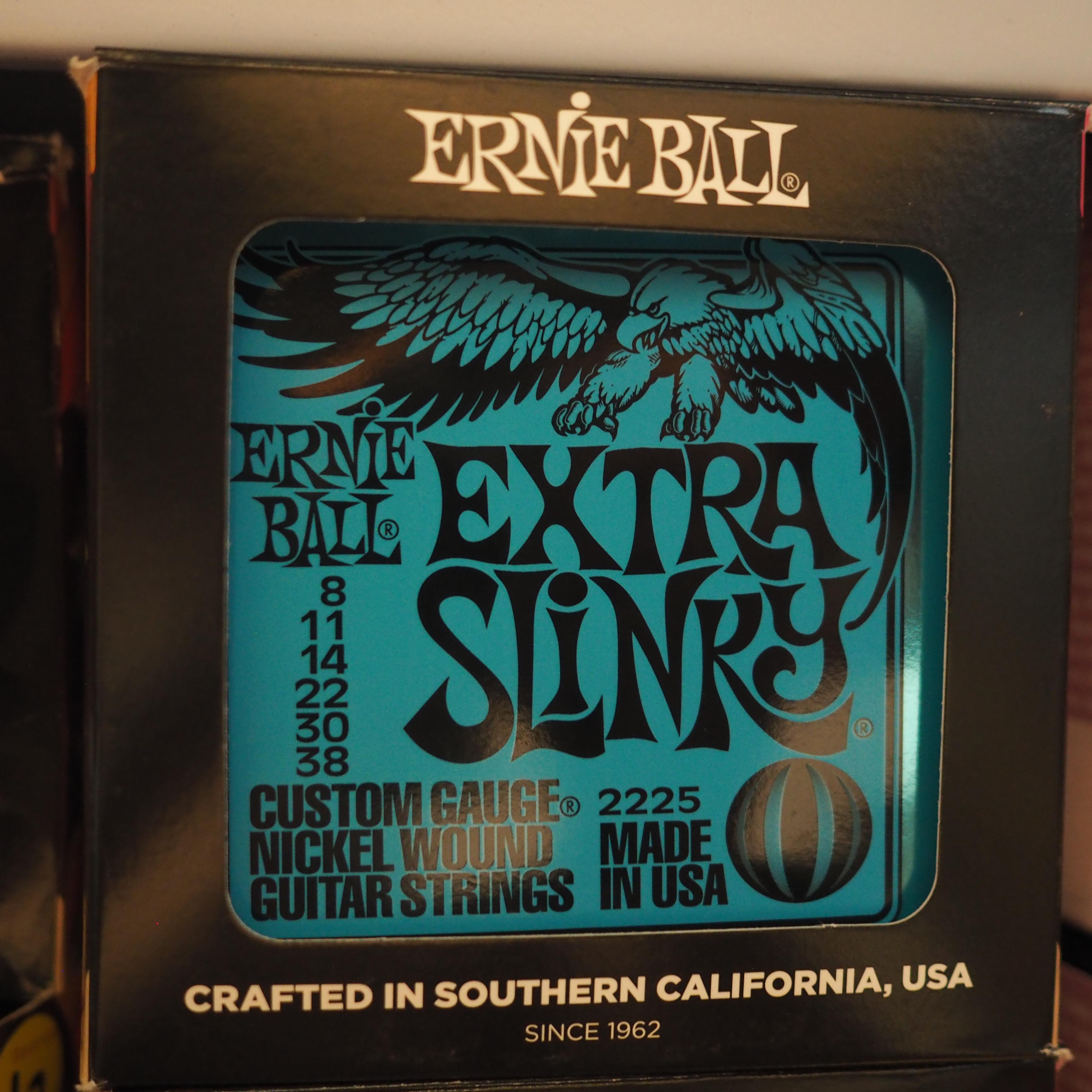 Ernie Ball 2225 Extra Slinky Nickel Wound Electric Guitar Strings, 8-38 - Senar Gitar