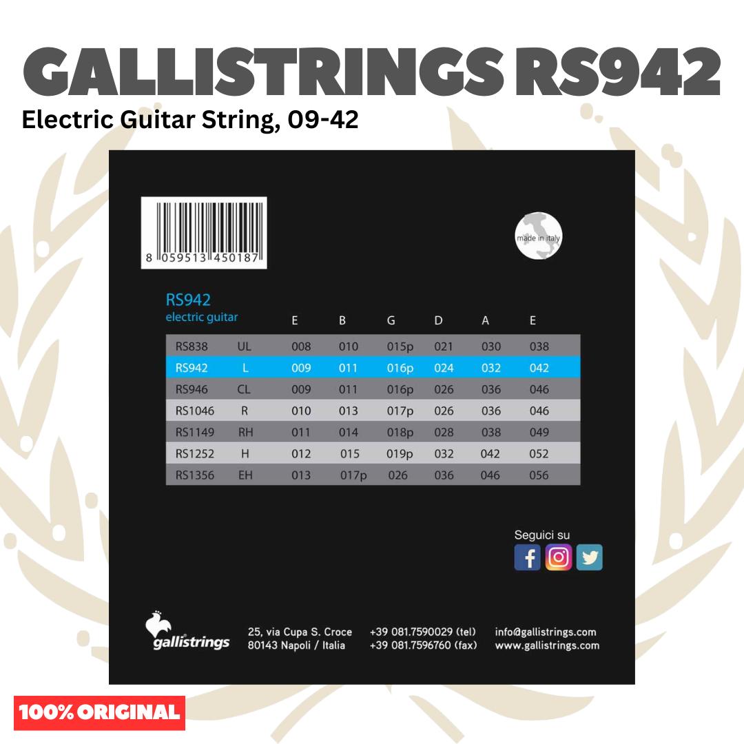 GALLISTRINGS RS942 Electric Guitar Strings 09-42 - Senar Gitar Listrik Elektrik Galli Strings RS942 Original Asli