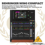 Behringer Wing Compact 48 Channel Full Stereo Digital Audio Mixer - 28 Bus Full Stereo Digital Mixing Console 13 Fader Control Surface Touch Screen