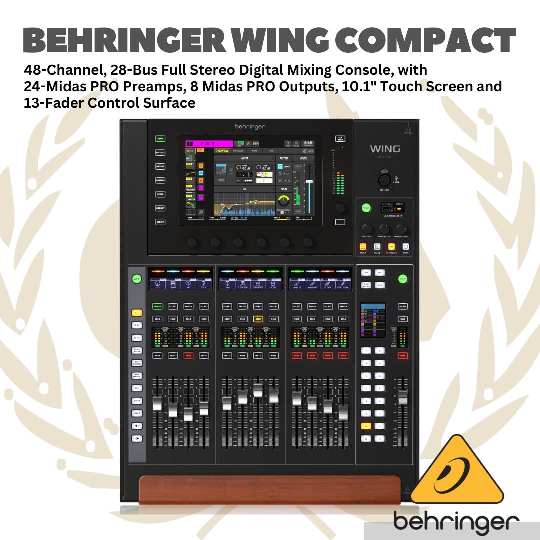 Behringer Wing Compact 48 Channel Full Stereo Digital Audio Mixer - 28 Bus Full Stereo Digital Mixing Console 13 Fader Control Surface Touch Screen