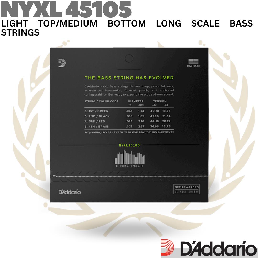 NYXL 45105 Light Top/Medium Bottom Long Scale | Senar Bass 45-105