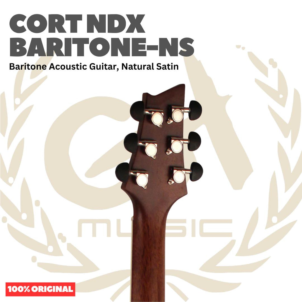 Cort NDX Baritone-NS Baritone Acoustic Guitar, Natural Satin - Gitar Akustik Baritone Low Standard Tuning Original Asli