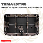 TAMA LST148 SLP Big Black Steel Snare, Matte Black Nickel - Senar Drum