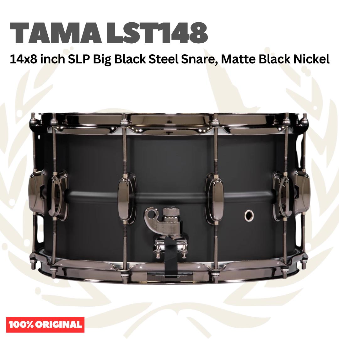 TAMA LST148 SLP Big Black Steel Snare, Matte Black Nickel - Senar Drum