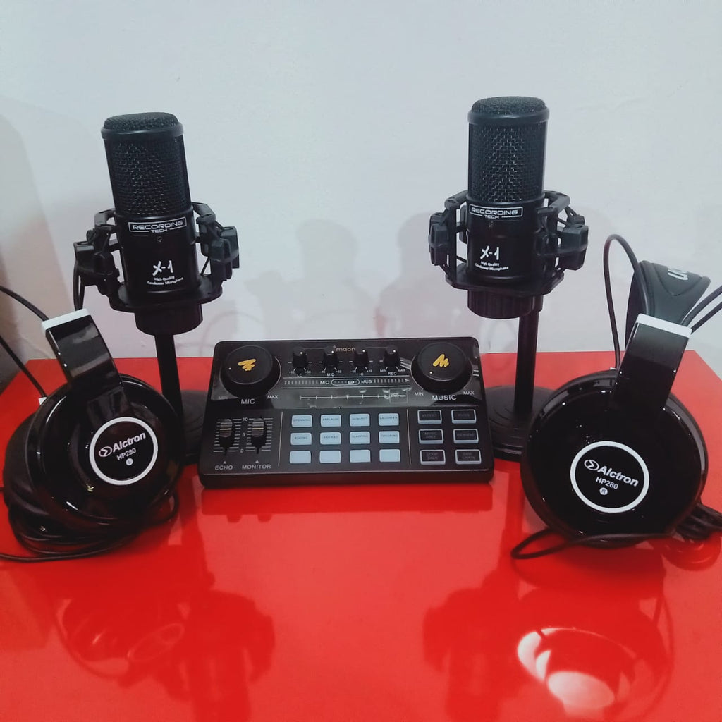 PAKET RECORD PODCAST MAONO AM-200 MIC RT X-1 ALCTRON HP280 PLUS STAND