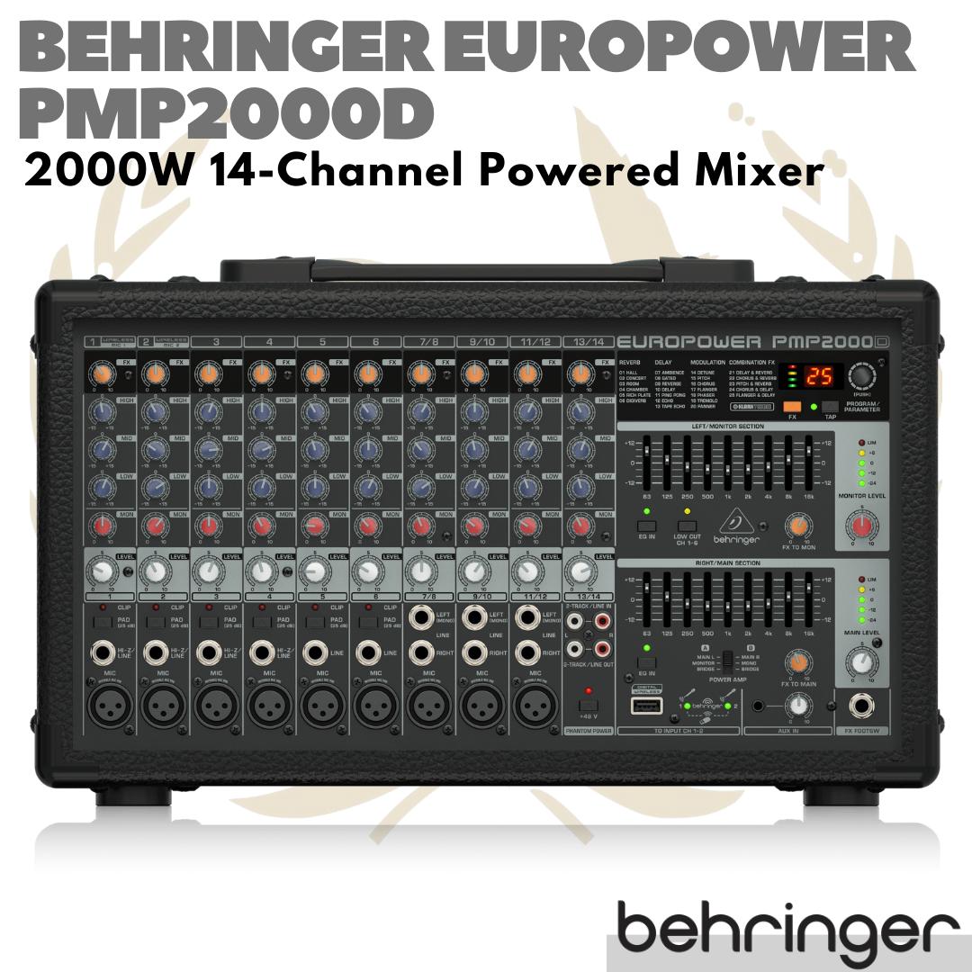 BEHRINGER EUROPOWER PMP2000D 14 Channel Powered Mixer | Power PMP2000
