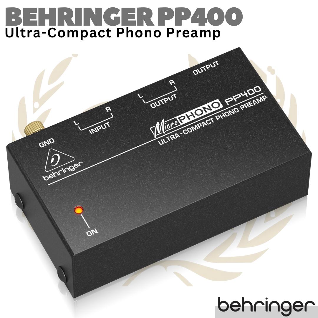 BEHRINGER MICROPHONO PP400 Ultra-Compact Phono Preamp | Headphone