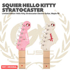 Squier Hello Kitty Limited Edition Stratocaster Electric Guitar, Maple FB | Gitar Elektrik Original by Fender Asli