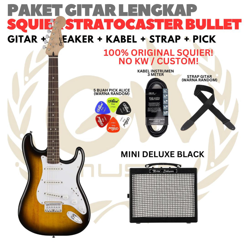 PAKET GITAR SQUIER STRATOCASTER BULLET Electric Gitar | GUITAR PACK