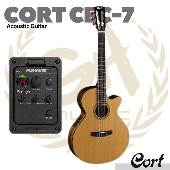 Cort CEC-7 Nylon Classical Guitar - Gitar Akustik Klasik CE-C7