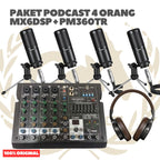 Paket Podcast 4 Orang Recording Tech MX6DSP Komplit Tinggal Pakai