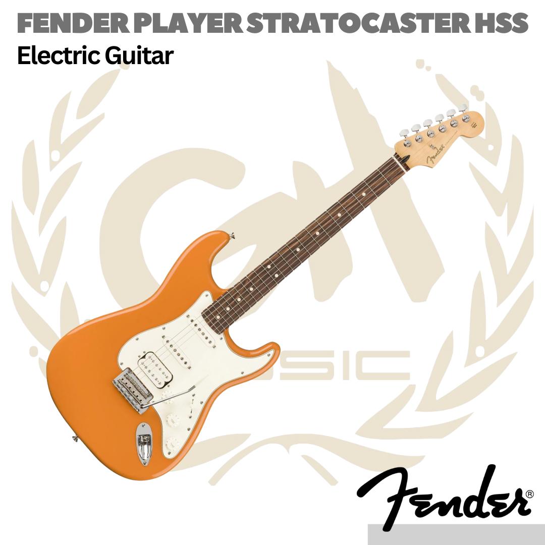 Fender Player HSS Stratocaster Electric Guitar, Pau Ferro FB - Gitar Listrik