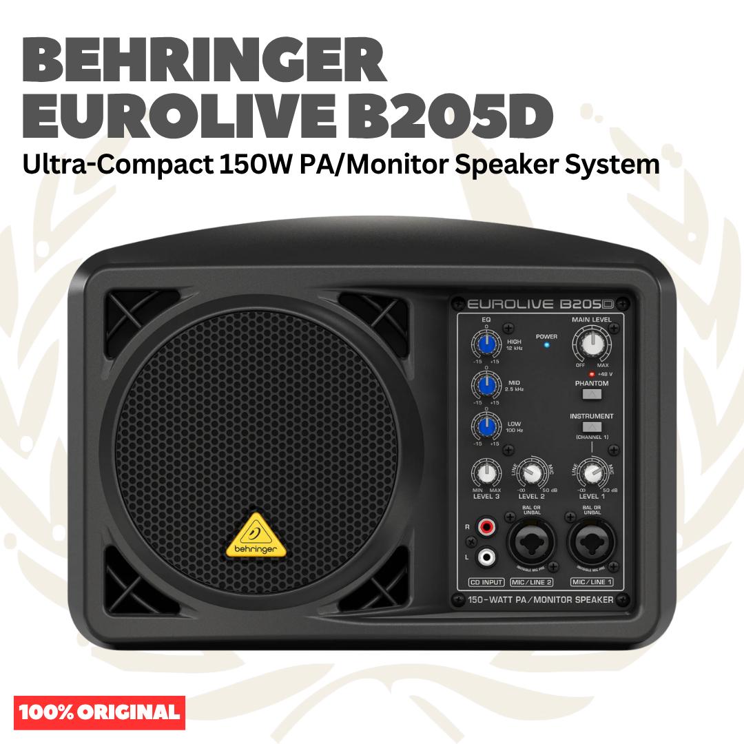 BEHRINGER B205D Ultra-Compact 150W 5.25 inch PA/Monitor Speaker System - Speaker Monitor
