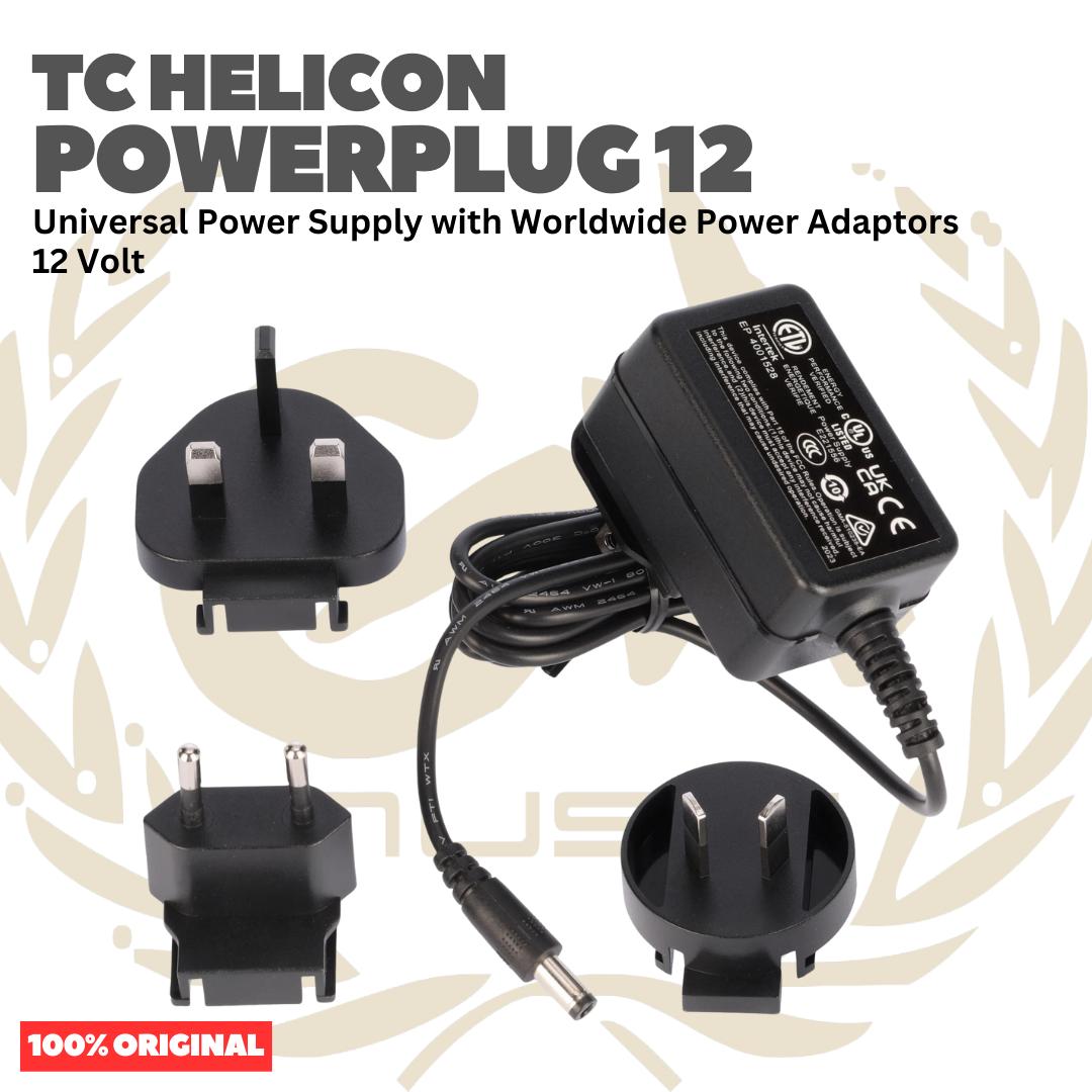 TC Helicon Powerplug 12 Universal Power Supply with Worldwide Power Adaptors 12 Volt - Adaptor untuk Efek Alat Musik Original Asli