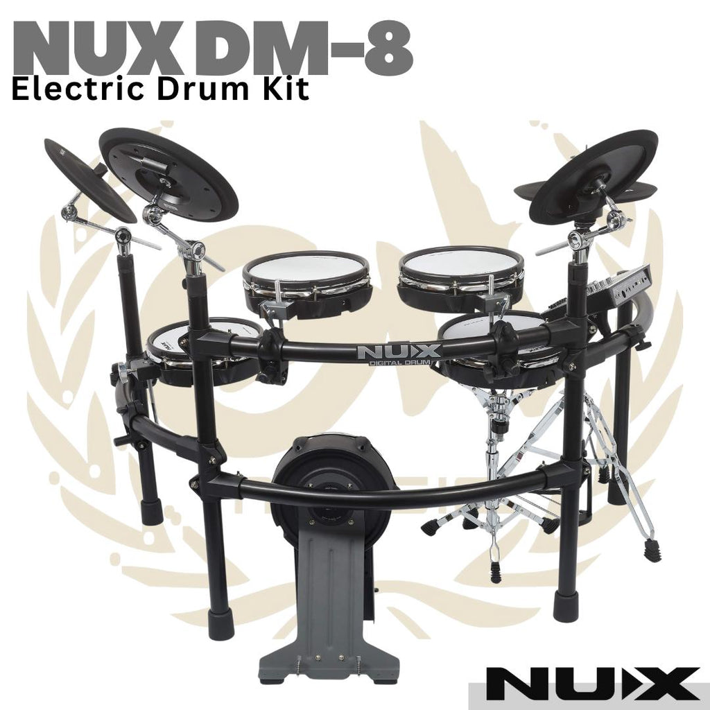 NUX DM-8 Electric Drum Kit Digital Asli dengan Remo Mesh Heads & 9-Piece Lengkap | Drum Elektrik DM8 Original