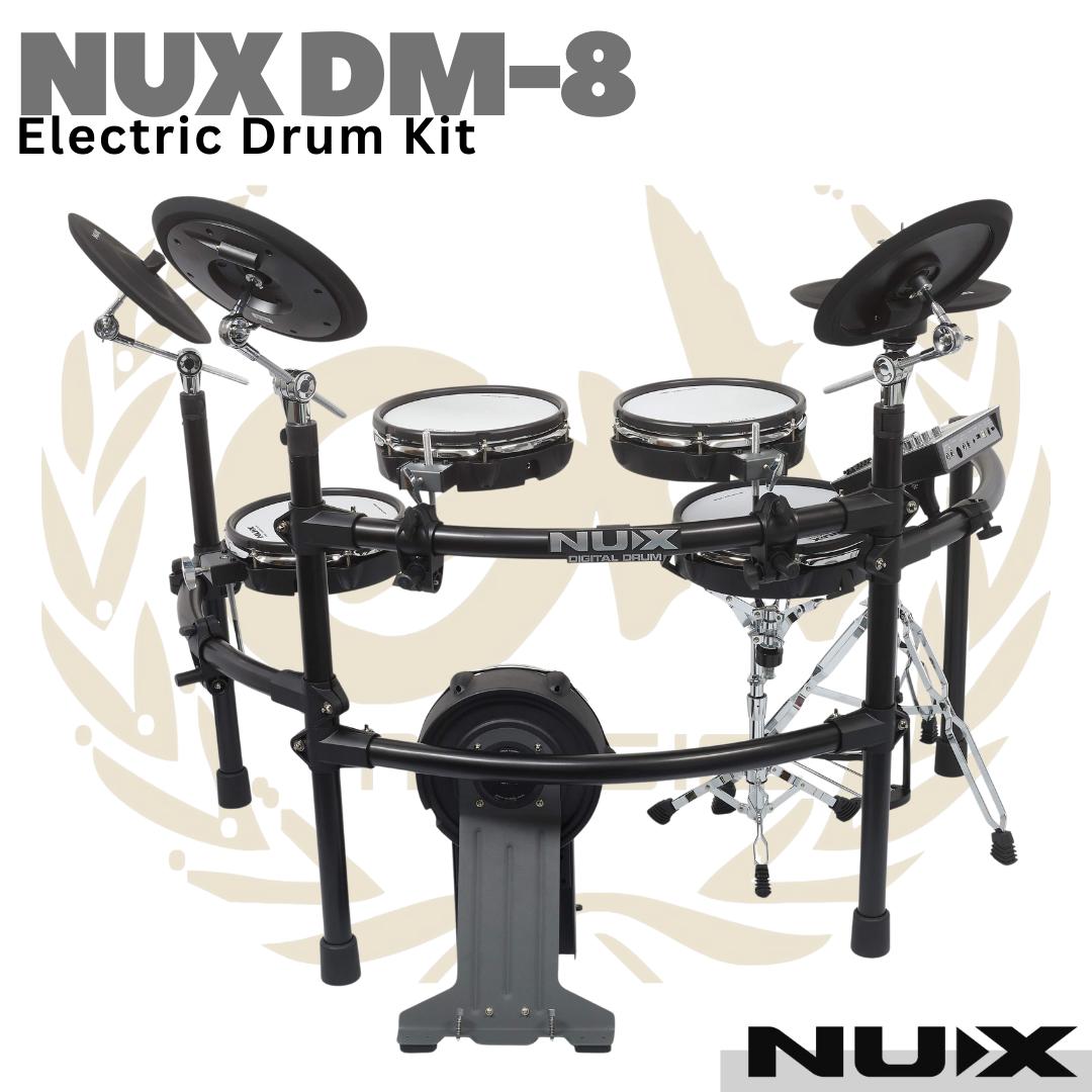 NUX DM-8 Electric Drum Kit Digital Asli dengan Remo Mesh Heads & 9-Piece Lengkap | Drum Elektrik DM8 Original