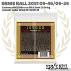 Ernie Ball 2051 12-String 80/20 Acoustic Guitar Strings, 9-46 9-26