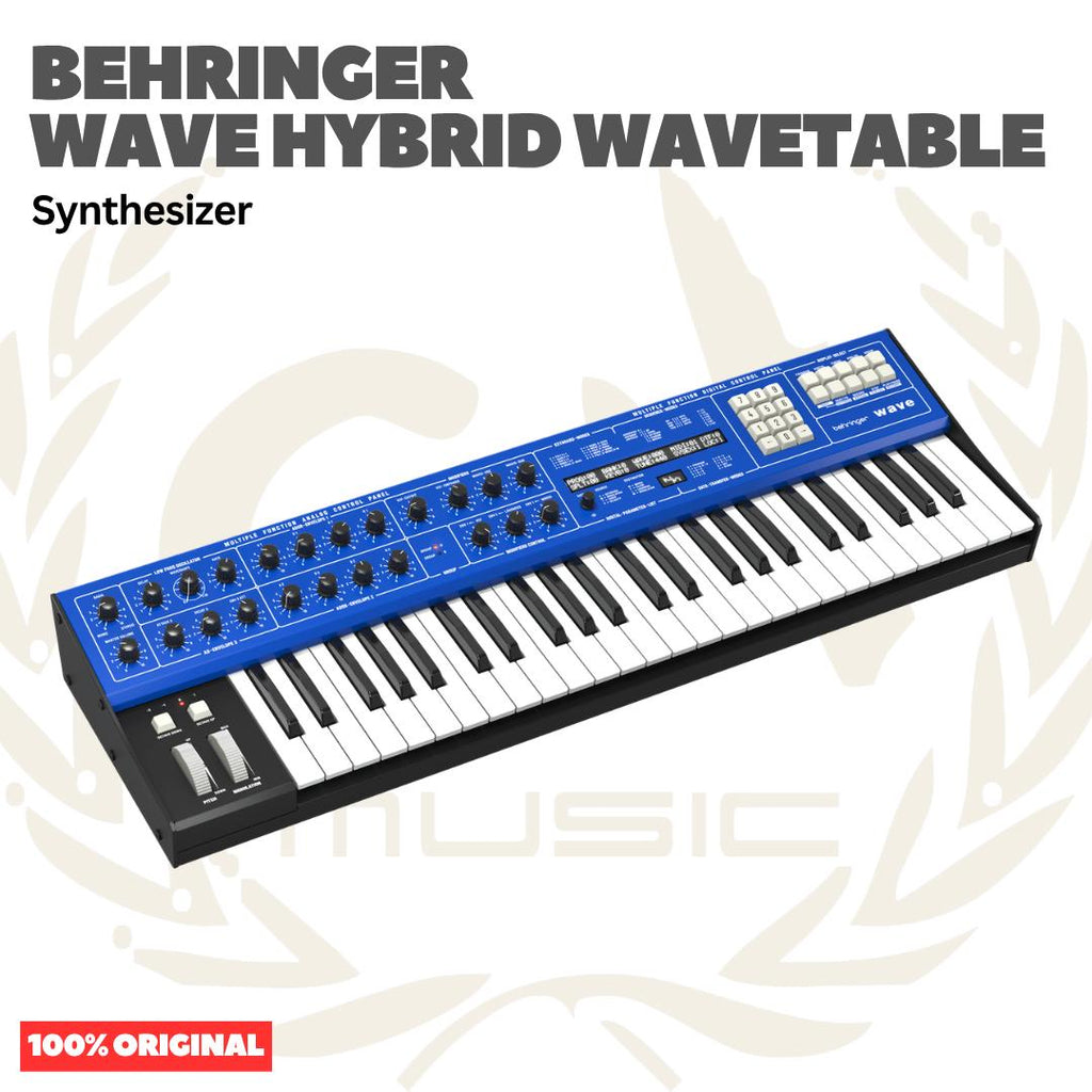 Behringer Wave Legendary 8-Voice Multi-Timbral Hybrid Synthesizer with Wavetable Generators and Analog VCF and VCA, LFO, 3 Envelopes, Arpeggiator and Sequencer - Keyboard Synth