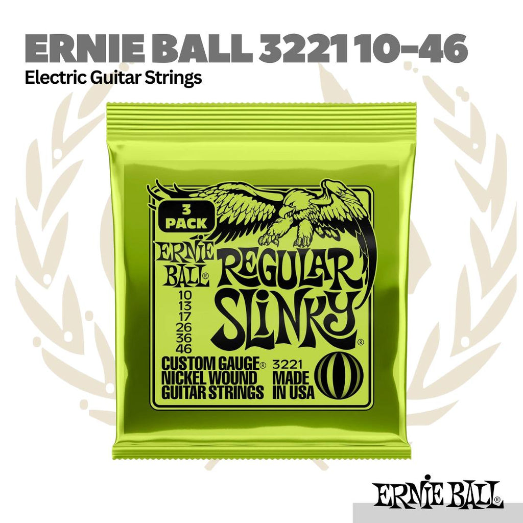 Ernie Ball 3221 Electric Guitar Strings, 10-46 - Senar Gitar Elektrik | isi 3 Set / pack