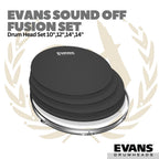 Evans SoundOff Fusion Set (10",12",14",14") - Drum Mute Head