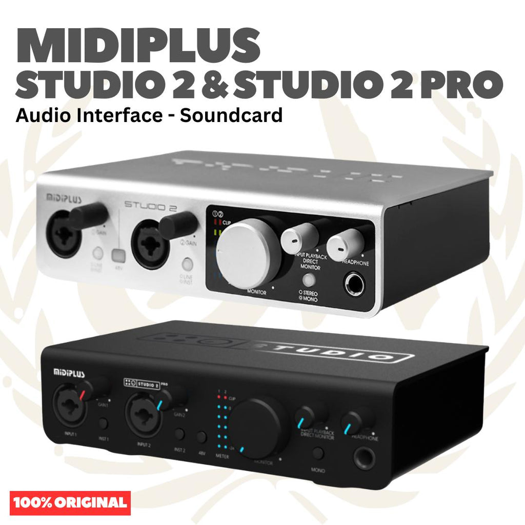MIDIPLUS STUDIO 2 & STUDIO 2 PRO USB SOUNDCARD RECORDING MIC VOCAL ASMR PODCAST ZOOM AUDIO INTERFACE