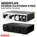 MIDIPLUS STUDIO 2 & STUDIO 2 PRO USB SOUNDCARD RECORDING MIC VOCAL ASMR PODCAST ZOOM AUDIO INTERFACE